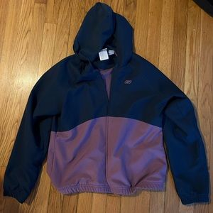 Vintage Reebok Women’s Zip Up Jacket, Blue and Purple